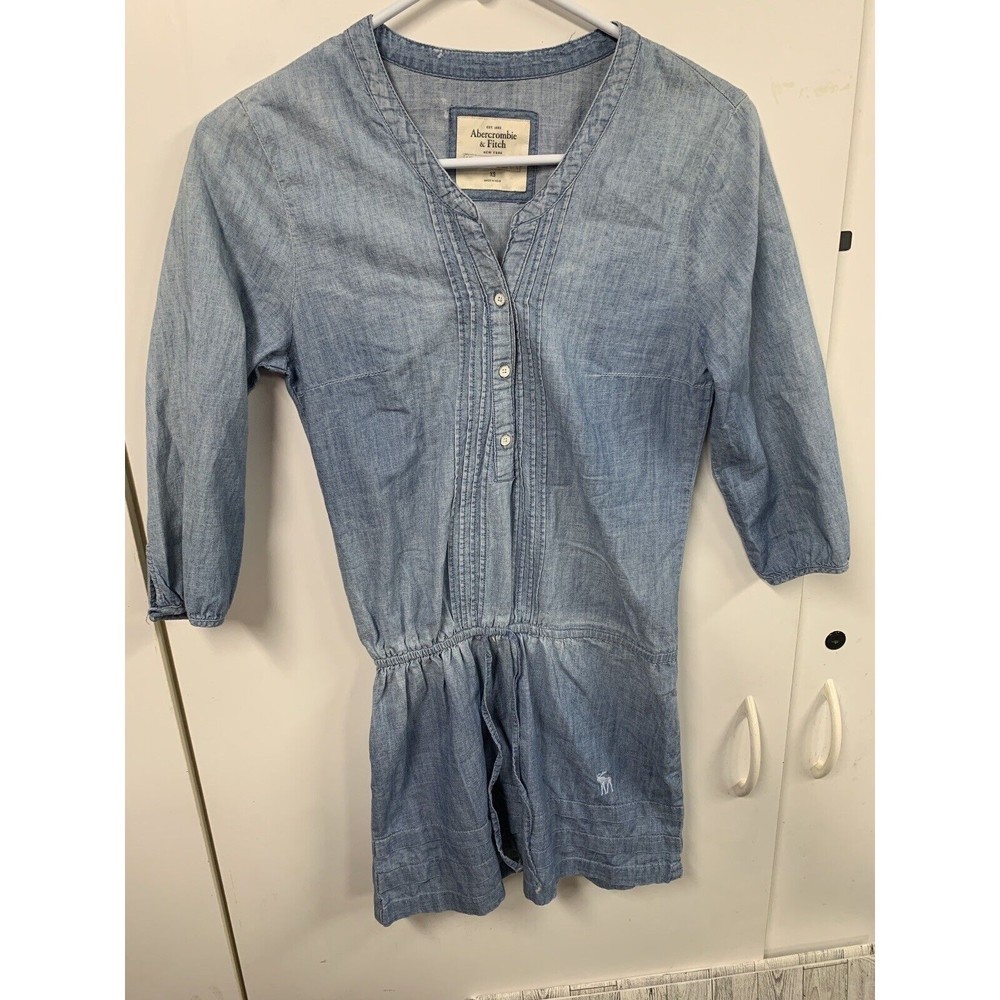 Abercrombie & Fitch Medium Ladies Denim Style Cotton Blue Dress